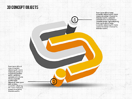 Oggetti concetto 3d, Slide 4, 02018, Forme — PoweredTemplate.com