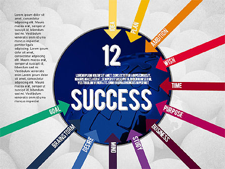 Pasos para el concepto de éxito, Diapositiva 12, 02021, Diagramas de la etapa — PoweredTemplate.com