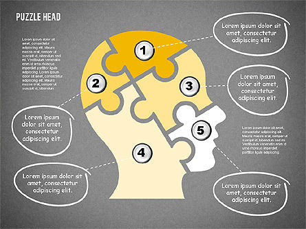 Puzzle Head, Slide 13, 02023, Puzzle Diagrams — PoweredTemplate.com
