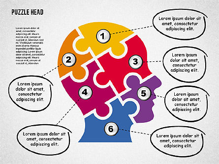 Puzzle Head, Slide 4, 02023, Puzzle Diagrams — PoweredTemplate.com