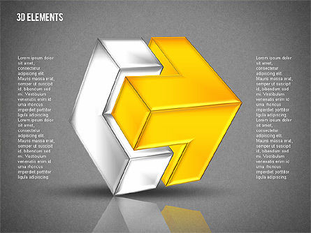 3Dキューブのパズルの形, スライド 10, 02024, 図形 — PoweredTemplate.com