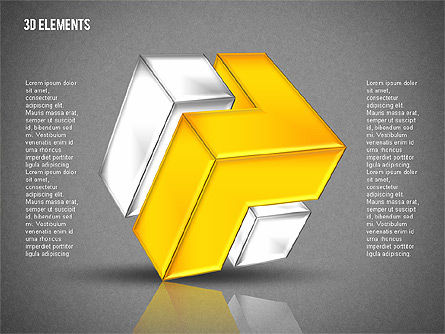 3d cubes formes de puzzle, Diapositive 11, 02024, Formes — PoweredTemplate.com