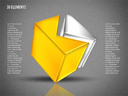 3 차원 큐브 퍼즐 모양, 슬라이드 16, 02024, 모양 — PoweredTemplate.com