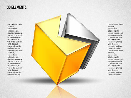 3Dキューブのパズルの形, スライド 8, 02024, 図形 — PoweredTemplate.com