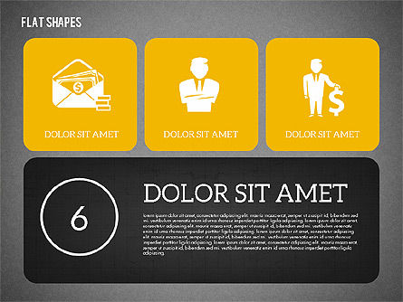 Présentation avec des formes plates, Diapositive 14, 02027, Modèles de présentations — PoweredTemplate.com