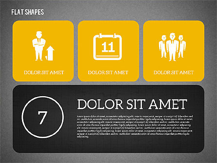 Présentation avec des formes plates, Diapositive 15, 02027, Modèles de présentations — PoweredTemplate.com