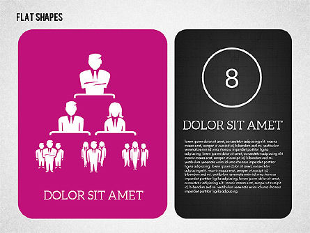 Présentation avec des formes plates, Diapositive 8, 02027, Modèles de présentations — PoweredTemplate.com