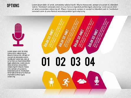 Opciones de agenda inclinada, Diapositiva 4, 02029, Diagramas de la etapa — PoweredTemplate.com
