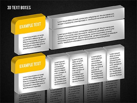 Collection de boîtes de texte 3D, Diapositive 10, 02033, Boîtes de texte — PoweredTemplate.com