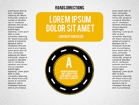 Straßengabeln Formen, PowerPoint-Vorlage, 02034, Schablonen — PoweredTemplate.com
