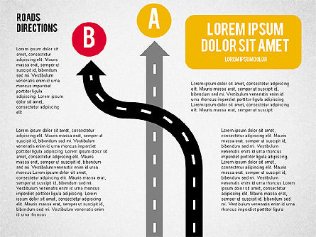 Road Forks Shapes, Slide 5, 02034, Shapes — PoweredTemplate.com