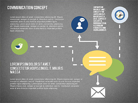 Communicatie concept in plat design, Dia 10, 02039, Presentatie Templates — PoweredTemplate.com