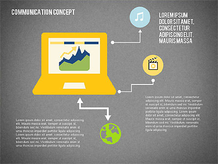 Communicatie concept in plat design, Dia 11, 02039, Presentatie Templates — PoweredTemplate.com