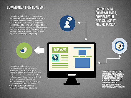 Communicatie concept in plat design, Dia 15, 02039, Presentatie Templates — PoweredTemplate.com