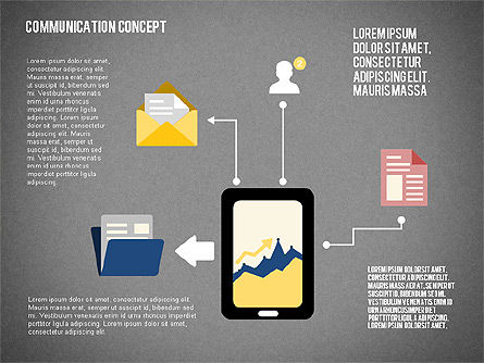 Concepto de comunicación en diseño plano, Diapositiva 16, 02039, Plantillas de presentación — PoweredTemplate.com