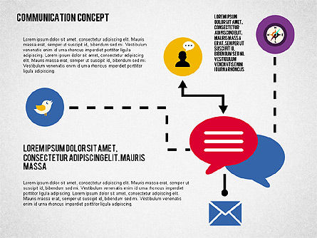 Communication Concept in Flat Design, Slide 2, 02039, Presentation Templates — PoweredTemplate.com