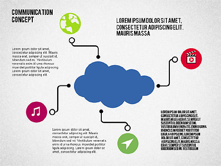 Concepto de comunicación en diseño plano, Diapositiva 6, 02039, Plantillas de presentación — PoweredTemplate.com