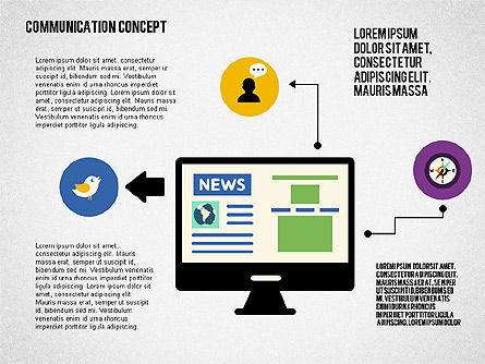 Communicatie concept in plat design, Dia 7, 02039, Presentatie Templates — PoweredTemplate.com