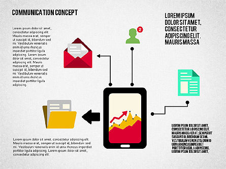 Concepto de comunicación en diseño plano, Diapositiva 8, 02039, Plantillas de presentación — PoweredTemplate.com