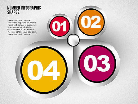 숫자가있는 도형, 파워 포인트 템플릿, 02041, 모양 — PoweredTemplate.com
