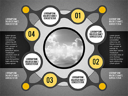 Círculos con números Diagrama de escenario, Diapositiva 14, 02046, Diagramas de la etapa — PoweredTemplate.com