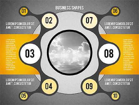 Diagramme des cercles avec chiffres, Diapositive 16, 02046, Schémas d'étapes — PoweredTemplate.com
