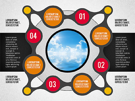 Diagramme des cercles avec chiffres, Diapositive 6, 02046, Schémas d'étapes — PoweredTemplate.com