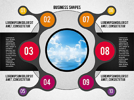 Diagramme des cercles avec chiffres, Diapositive 8, 02046, Schémas d'étapes — PoweredTemplate.com