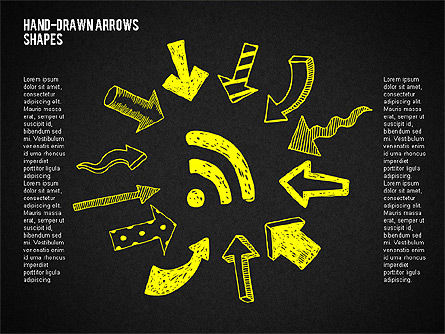 Hand Drawn Arrows with Shapes, Slide 10, 02047, Shapes — PoweredTemplate.com