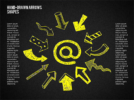 Hand Drawn Arrows with Shapes, Slide 11, 02047, Shapes — PoweredTemplate.com