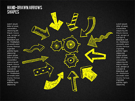 Flèches dessinées à la main avec des formes, Diapositive 14, 02047, Formes — PoweredTemplate.com