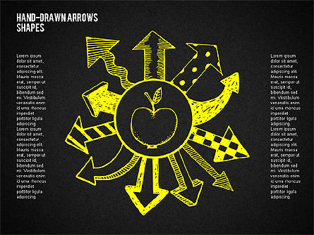 Flèches dessinées à la main avec des formes, Diapositive 16, 02047, Formes — PoweredTemplate.com