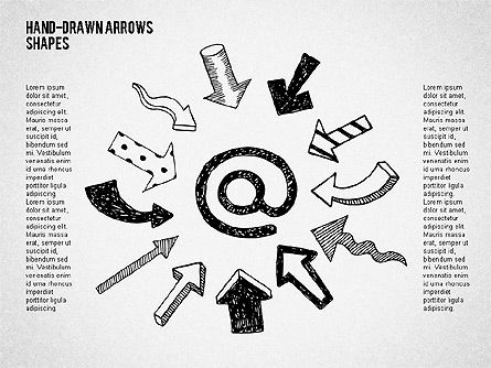 Hand Drawn Arrows with Shapes, Slide 3, 02047, Shapes — PoweredTemplate.com