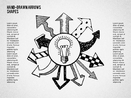 Hand Drawn Arrows with Shapes, Slide 4, 02047, Shapes — PoweredTemplate.com