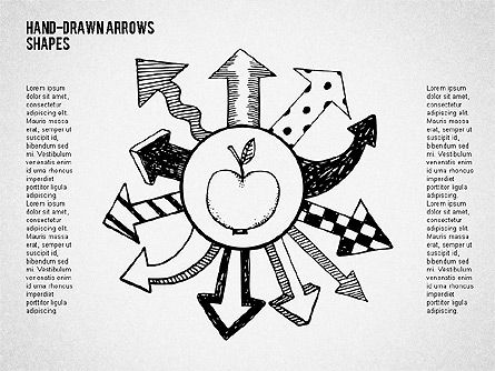 Hand Drawn Arrows with Shapes, Slide 8, 02047, Shapes — PoweredTemplate.com