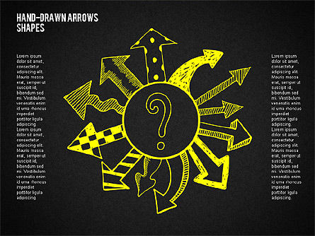 Hand Drawn Arrows with Shapes, Slide 9, 02047, Shapes — PoweredTemplate.com