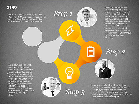 Langkah Dengan Diagram Foto, Slide 15, 02050, Diagram Panggung — PoweredTemplate.com