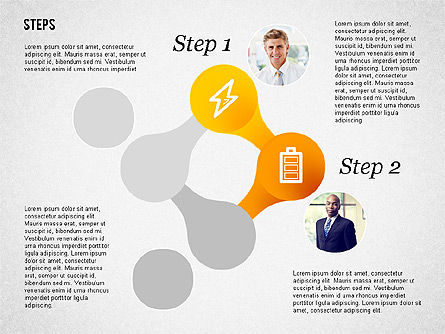 Steps with Photos Diagram, Slide 6, 02050, Stage Diagrams — PoweredTemplate.com