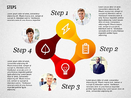 Langkah Dengan Diagram Foto, Slide 8, 02050, Diagram Panggung — PoweredTemplate.com