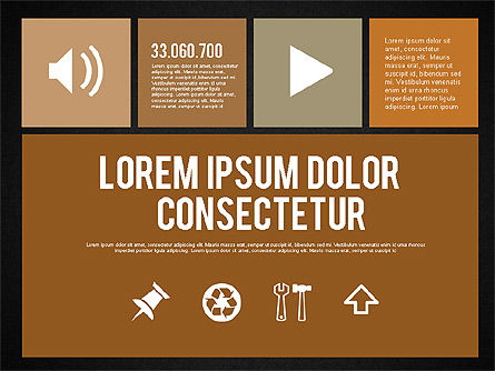 Présentation avec des icônes dans un design plat, Diapositive 15, 02052, Modèles commerciaux — PoweredTemplate.com
