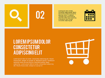Présentation avec des icônes dans un design plat, Diapositive 3, 02052, Modèles commerciaux — PoweredTemplate.com
