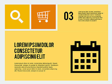 평평한 디자인의 아이콘으로 프리젠 테이션, 슬라이드 4, 02052, 비즈니스 모델 — PoweredTemplate.com