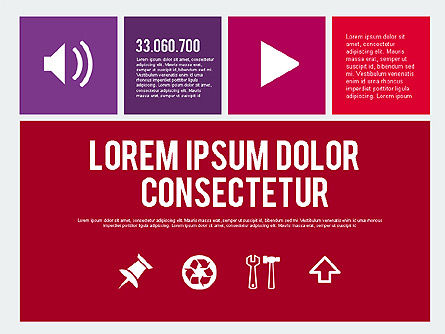 Présentation avec des icônes dans un design plat, Diapositive 7, 02052, Modèles commerciaux — PoweredTemplate.com