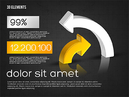Collection de flèches tridimensionnelles, Diapositive 14, 02053, Formes — PoweredTemplate.com