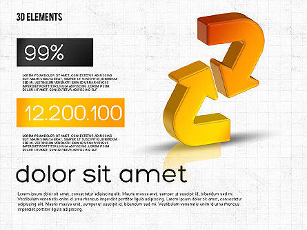 Three Dimensional Arrows Collection, Slide 4, 02053, Shapes — PoweredTemplate.com