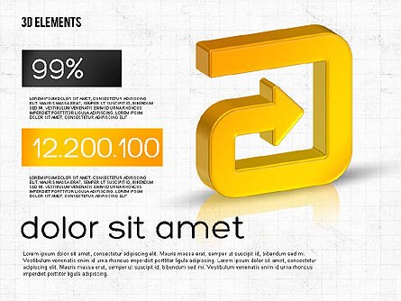 Three Dimensional Arrows Collection, Slide 7, 02053, Shapes — PoweredTemplate.com