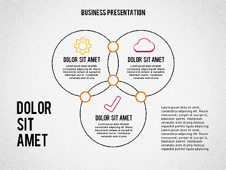 Presentación del negocio en el estilo del bosquejo, Plantilla de PowerPoint, 02057, Modelos de negocios — PoweredTemplate.com