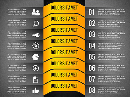 Presentation Agenda with Icons, Slide 16, 02058, Stage Diagrams — PoweredTemplate.com