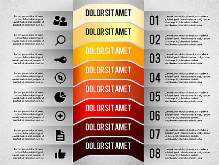 Presentation Agenda with Icons, Slide 8, 02058, Stage Diagrams — PoweredTemplate.com