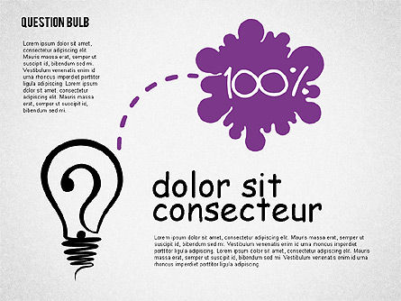 Question bulbe diagramme, Diapositive 8, 02059, Modèles commerciaux — PoweredTemplate.com